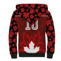 Custom Canadian Rugby Sherpa Hoodie Maple Leaves Sporty Art Style Red Color - Wonder Print Shop