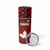 Custom Canadian Rugby Skinny Tumbler Maple Leaves Sporty Art Style Red Color - Wonder Print Shop