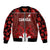 Custom Canadian Rugby Sleeve Zip Bomber Jacket Maple Leaves Sporty Art Style Red Color - Wonder Print Shop