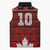 Custom Canadian Rugby Sleeveless Puffer Jacket Maple Leaves Sporty Art Style Red Color - Wonder Print Shop