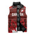Custom Canadian Rugby Sleeveless Puffer Jacket Maple Leaves Sporty Art Style Red Color - Wonder Print Shop