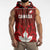 Custom Canadian Rugby Sleeveless Zip Hoodie Maple Leaves Sporty Art Style Red Color - Wonder Print Shop