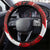 Canadian Rugby Steering Wheel Cover Maple Leaves Sporty Art Style Red Color - Wonder Print Shop
