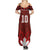 Custom Canadian Rugby Summer Maxi Dress Maple Leaves Sporty Art Style Red Color - Wonder Print Shop