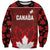 Custom Canadian Rugby Sweatshirt Maple Leaves Sporty Art Style Red Color - Wonder Print Shop