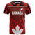 Custom Canadian Rugby T Shirt Maple Leaves Sporty Art Style Red Color - Wonder Print Shop
