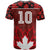 Custom Canadian Rugby T Shirt Maple Leaves Sporty Art Style Red Color - Wonder Print Shop