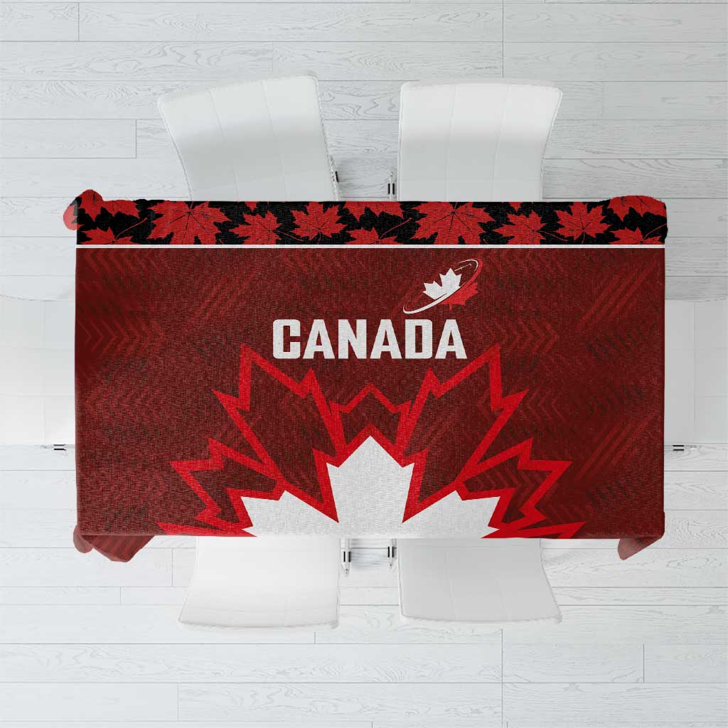 Canadian Rugby Tablecloth Maple Leaves Sporty Art Style Red Color - Wonder Print Shop