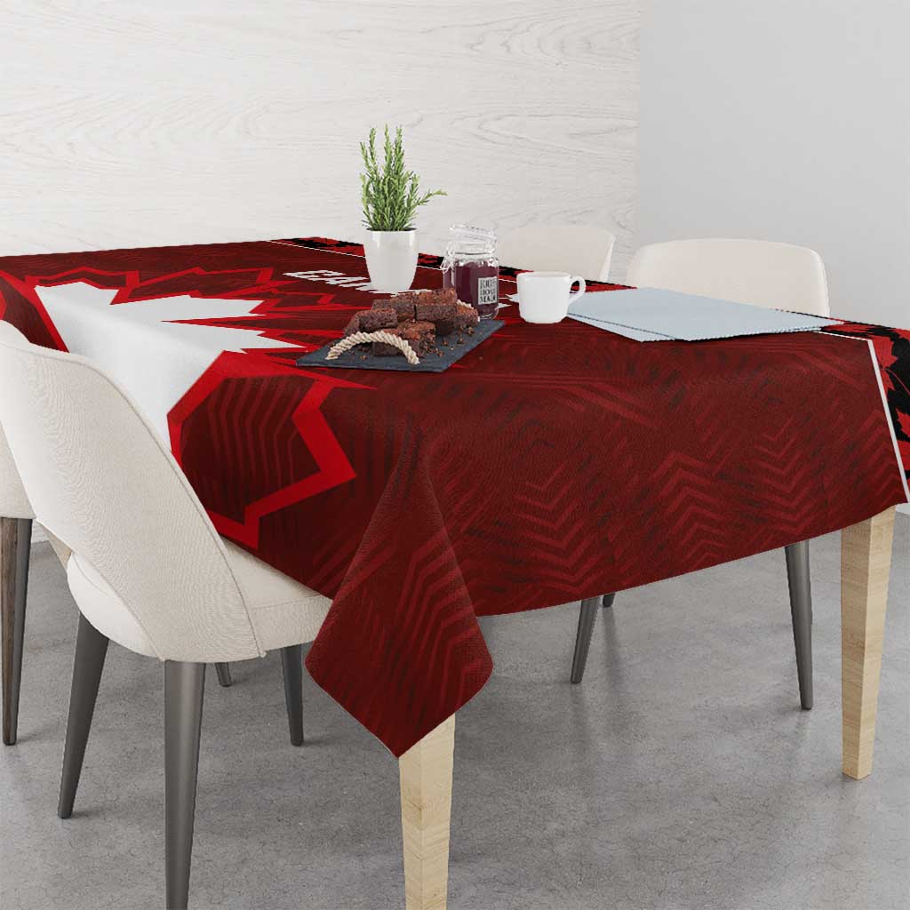 Canadian Rugby Tablecloth Maple Leaves Sporty Art Style Red Color - Wonder Print Shop