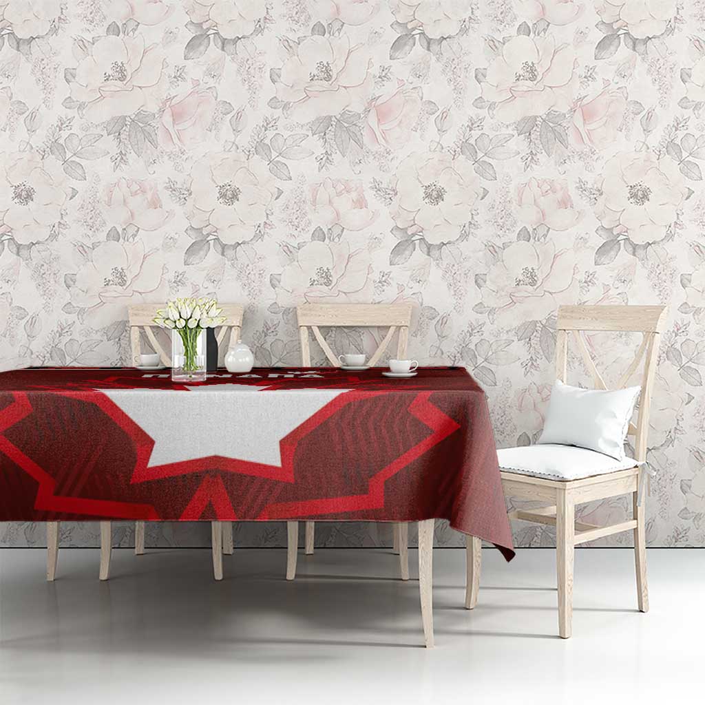 Canadian Rugby Tablecloth Maple Leaves Sporty Art Style Red Color - Wonder Print Shop