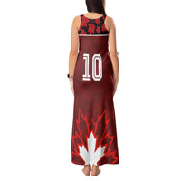 Custom Canadian Rugby Tank Maxi Dress Maple Leaves Sporty Art Style Red Color - Wonder Print Shop