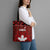 Canadian Rugby Tote Bag Maple Leaves Sporty Art Style Red Color - Wonder Print Shop