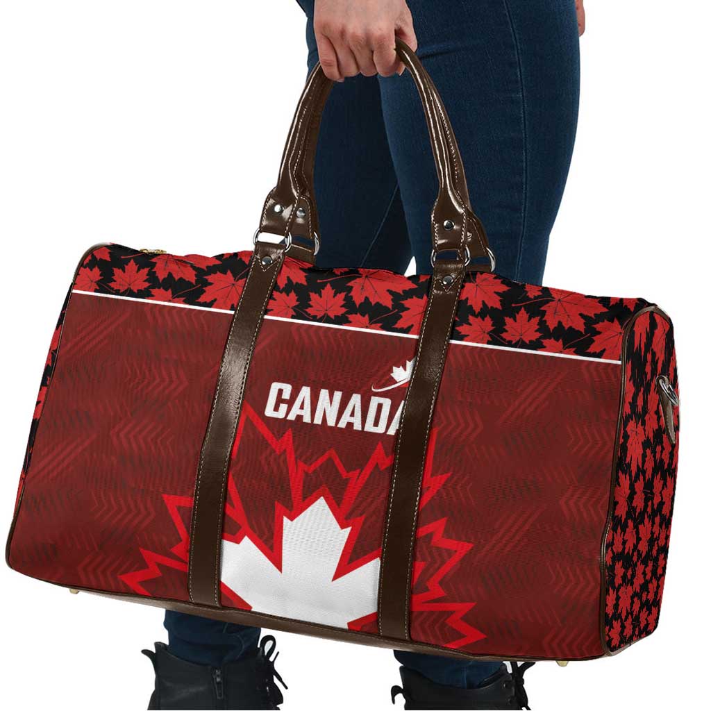 Canadian Rugby Travel Bag Maple Leaves Sporty Art Style Red Color - Wonder Print Shop