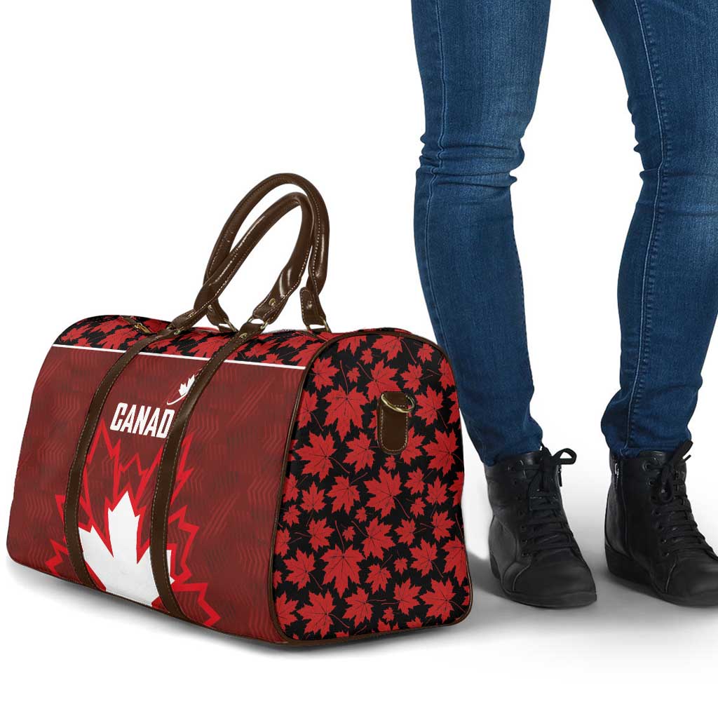 Canadian Rugby Travel Bag Maple Leaves Sporty Art Style Red Color - Wonder Print Shop