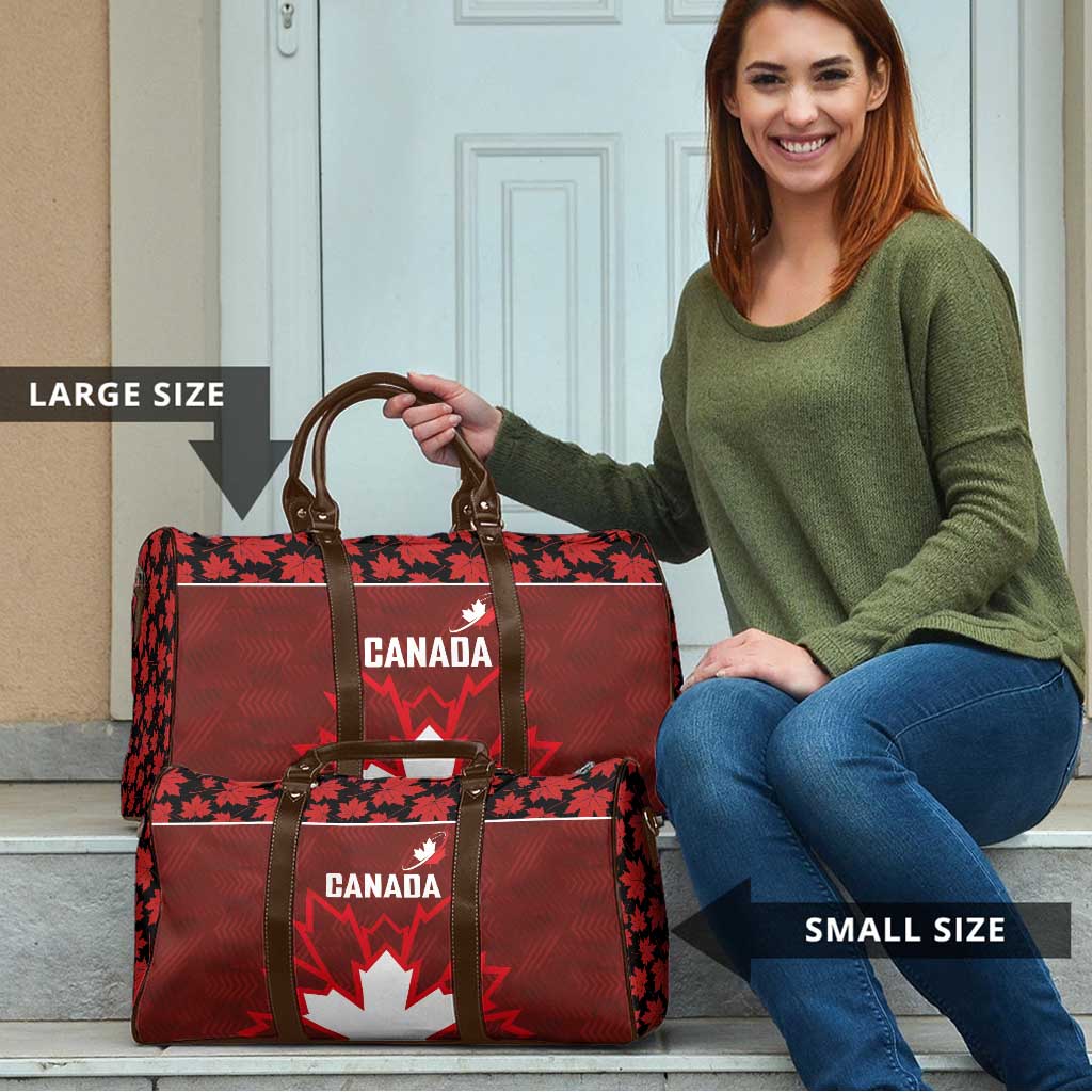 Canadian Rugby Travel Bag Maple Leaves Sporty Art Style Red Color - Wonder Print Shop