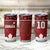 Custom Canadian Rugby Tumbler Cup Maple Leaves Sporty Art Style Red Color - Wonder Print Shop