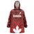 Custom Canadian Rugby Wearable Blanket Hoodie Maple Leaves Sporty Art Style Red Color - Wonder Print Shop