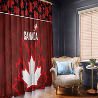Canadian Rugby Window Curtain Maple Leaves Sporty Art Style Red Color - Wonder Print Shop