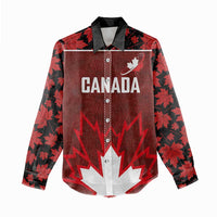 Custom Canadian Rugby Women Casual Shirt Maple Leaves Sporty Art Style Red Color - Wonder Print Shop