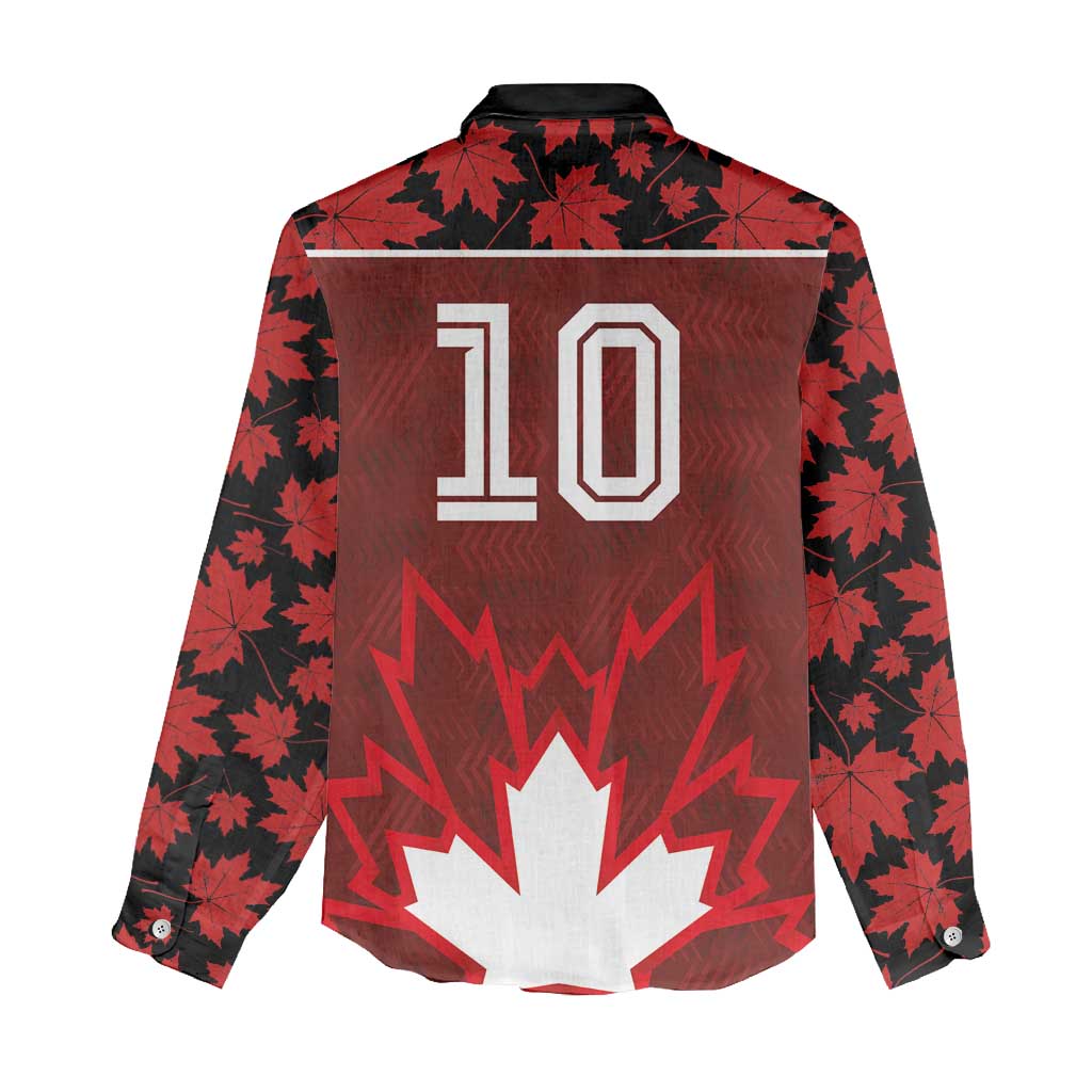 Custom Canadian Rugby Women Casual Shirt Maple Leaves Sporty Art Style Red Color - Wonder Print Shop