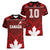 Custom Canadian Rugby Women V-Neck T-Shirt Maple Leaves Sporty Art Style Red Color - Wonder Print Shop