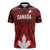 Custom Canadian Rugby Zipper Polo Shirt Maple Leaves Sporty Art Style Red Color - Wonder Print Shop