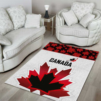 Canadian Rugby Area Rug Maple Leaves Sporty Art Style White Color - Wonder Print Shop