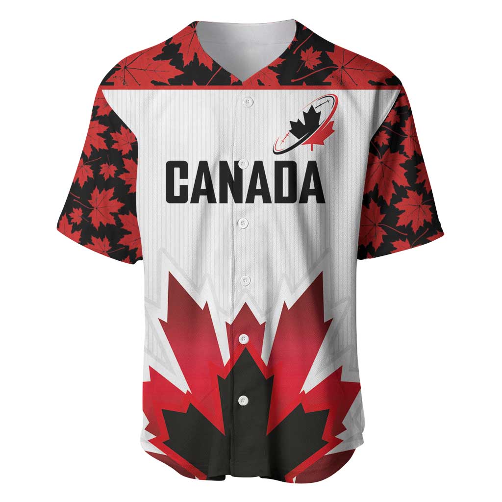 Custom Canadian Rugby Baseball Jersey Maple Leaves Sporty Art Style White Color - Wonder Print Shop
