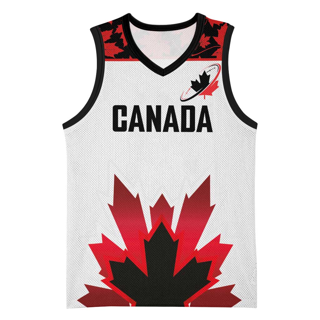 Custom Canadian Rugby Basketball Jersey Maple Leaves Sporty Art Style White Color - Wonder Print Shop