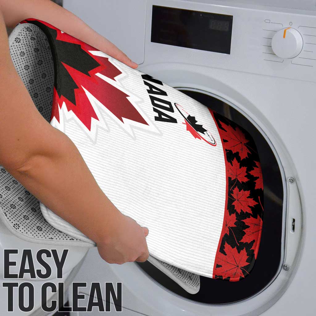 Canadian Rugby Bathroom Set Maple Leaves Sporty Art Style White Color - Wonder Print Shop