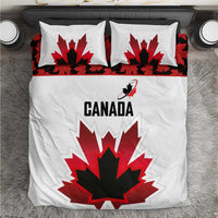 Canadian Rugby Bedding Set Maple Leaves Sporty Art Style White Color - Wonder Print Shop