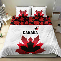Canadian Rugby Bedding Set Maple Leaves Sporty Art Style White Color - Wonder Print Shop