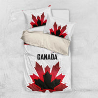 Canadian Rugby Bedding Set Maple Leaves Sporty Art Style White Color - Wonder Print Shop
