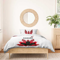 Canadian Rugby Bedding Set Maple Leaves Sporty Art Style White Color - Wonder Print Shop