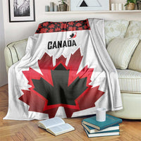 Canadian Rugby Blanket Maple Leaves Sporty Art Style White Color - Wonder Print Shop