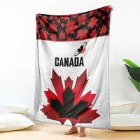 Canadian Rugby Blanket Maple Leaves Sporty Art Style White Color - Wonder Print Shop