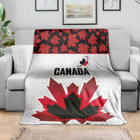 Canadian Rugby Blanket Maple Leaves Sporty Art Style White Color - Wonder Print Shop