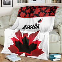 Canadian Rugby Blanket Maple Leaves Sporty Art Style White Color - Wonder Print Shop