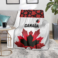 Canadian Rugby Blanket Maple Leaves Sporty Art Style White Color - Wonder Print Shop