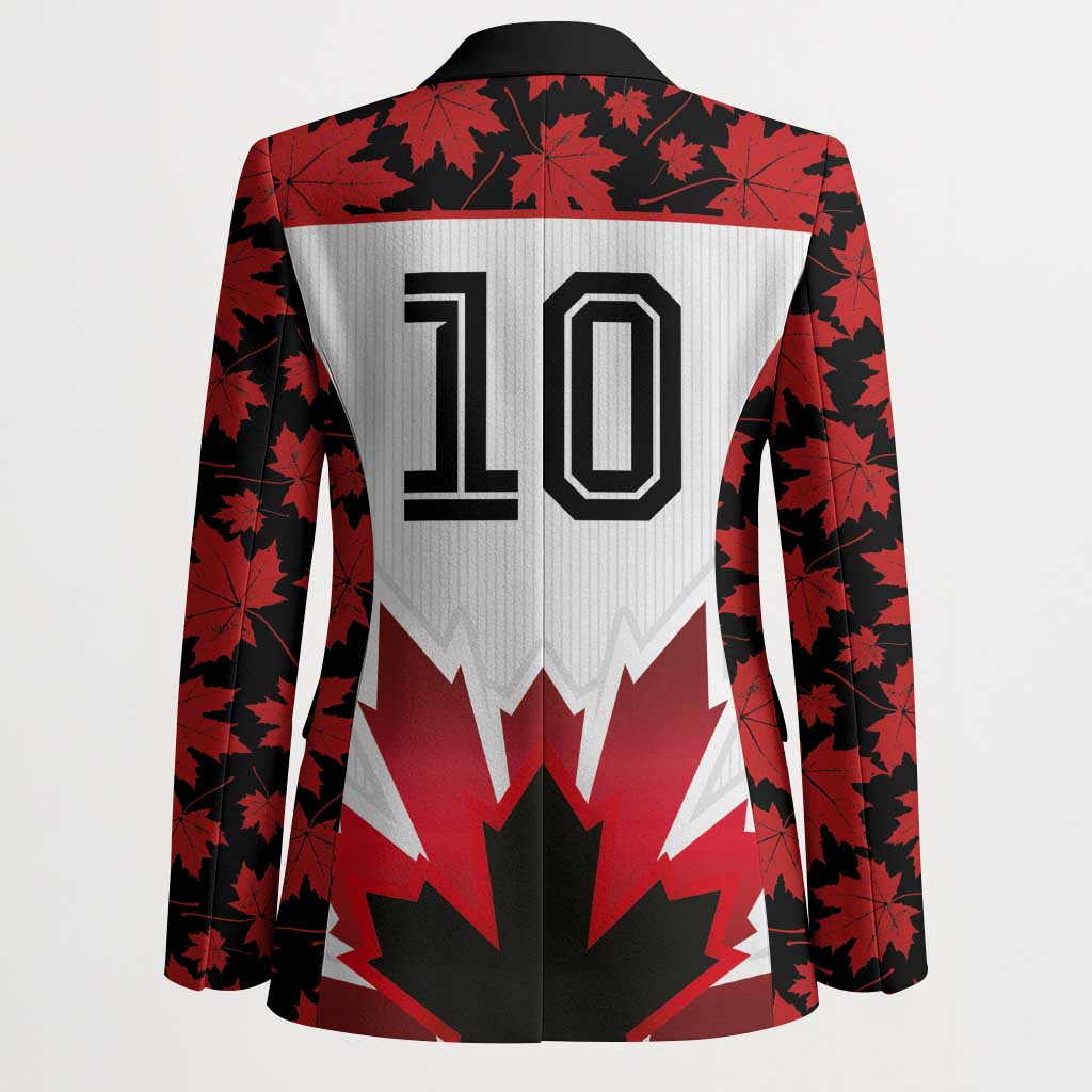Custom Canadian Rugby Blazer Maple Leaves Sporty Art Style White Color - Wonder Print Shop