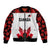 Custom Canadian Rugby Bomber Jacket Maple Leaves Sporty Art Style White Color - Wonder Print Shop