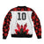 Custom Canadian Rugby Bomber Jacket Maple Leaves Sporty Art Style White Color - Wonder Print Shop