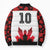 Custom Canadian Rugby Bomber Puffer Jacket Maple Leaves Sporty Art Style White Color - Wonder Print Shop