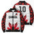 Custom Canadian Rugby Bomber Puffer Jacket Maple Leaves Sporty Art Style White Color - Wonder Print Shop
