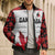 Custom Canadian Rugby Bomber Puffer Jacket Maple Leaves Sporty Art Style White Color - Wonder Print Shop