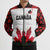 Custom Canadian Rugby Bomber Puffer Jacket Maple Leaves Sporty Art Style White Color - Wonder Print Shop