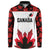 Custom Canadian Rugby Button Sweatshirt Maple Leaves Sporty Art Style White Color - Wonder Print Shop