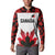 Custom Canadian Rugby Button Sweatshirt Maple Leaves Sporty Art Style White Color - Wonder Print Shop