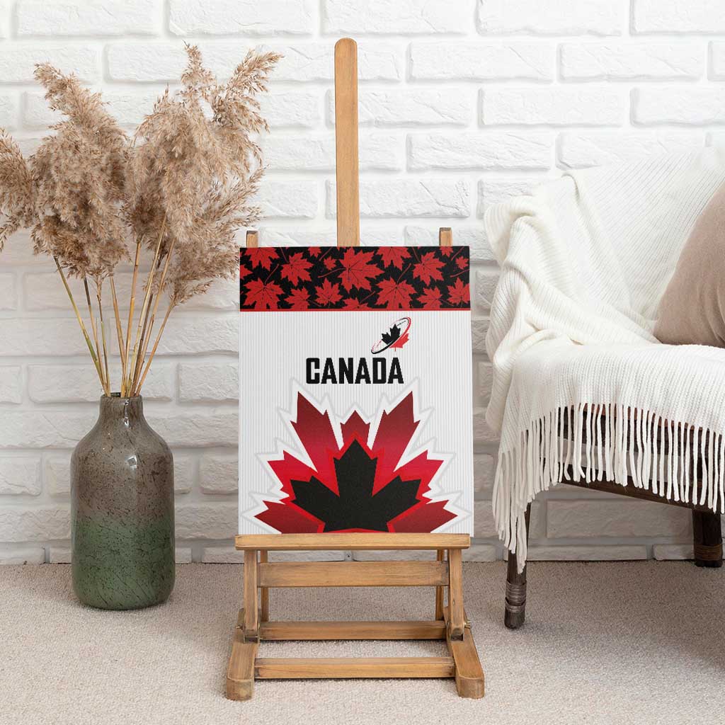 Canadian Rugby Canvas Wall Art Maple Leaves Sporty Art Style White Color - Wonder Print Shop