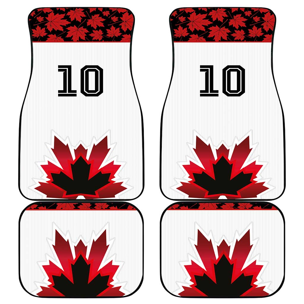 Canadian Rugby Car Mats Maple Leaves Sporty Art Style White Color - Wonder Print Shop